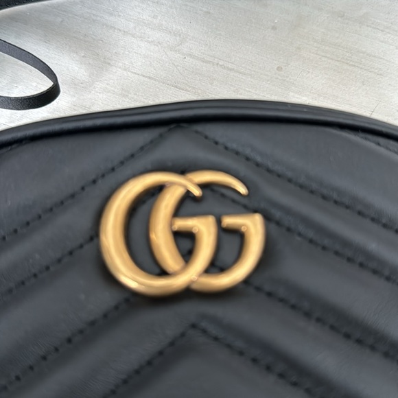 Gucci Marmont chevron black leather belt bag size 85/34 - Picture 8 of 11